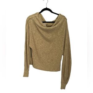 We the Free Size XS Boho Beige Tan Long Sleeve Cowl Neck